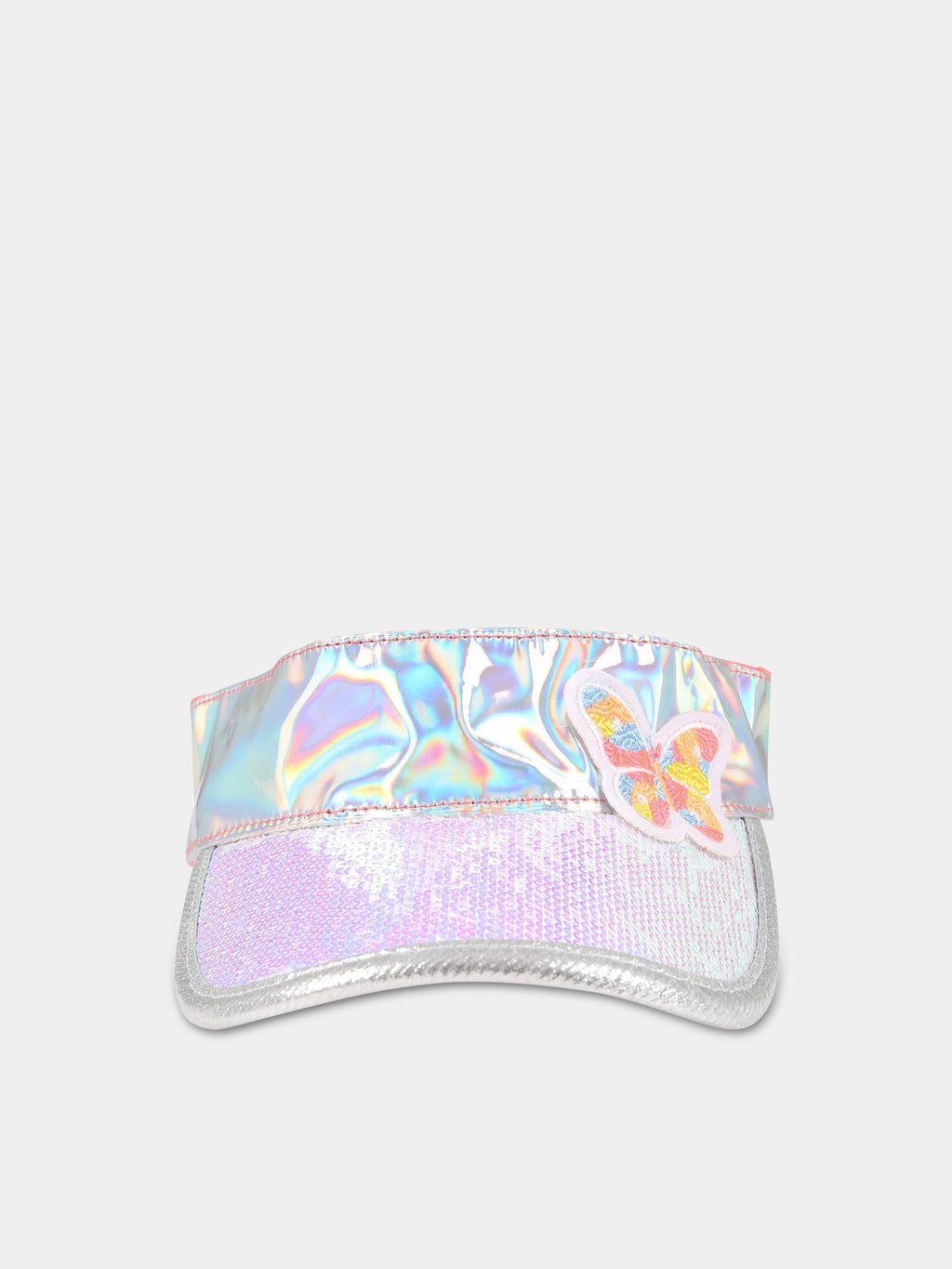 Silver visor for girl with butterfly